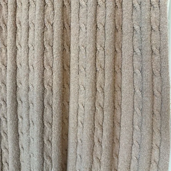 Knit Stretch Beige Fur Trim Skirt - Picture 6 of 9